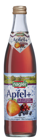 Nagler Apfel+ Schorle — Apfel+Cranberry-Heidelbeere Produktbild Nagler Apfel+ Schorle Apfel+Cranberry-Heidelbeere